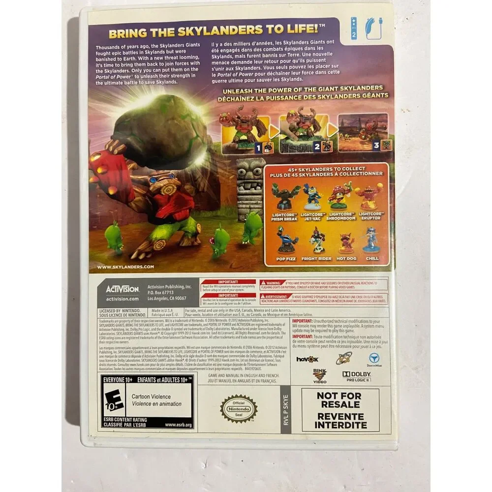 Skylanders Giants - Nintendo Wii Game COMPLETE!